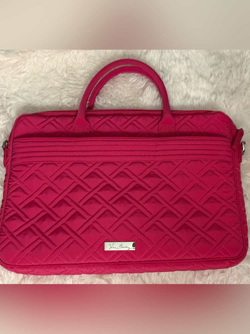 Vera Bradley Pink Quilted Laptop Brief